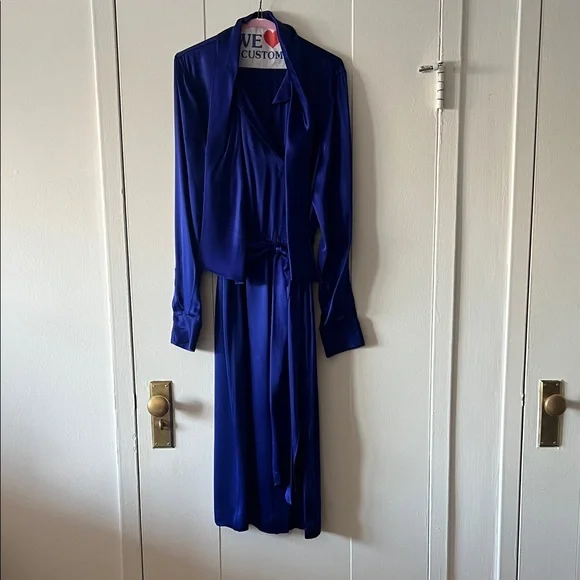 Tom Ford | Dresses | Tom Ford Royal Purple Blue Satin Dress | Poshmark